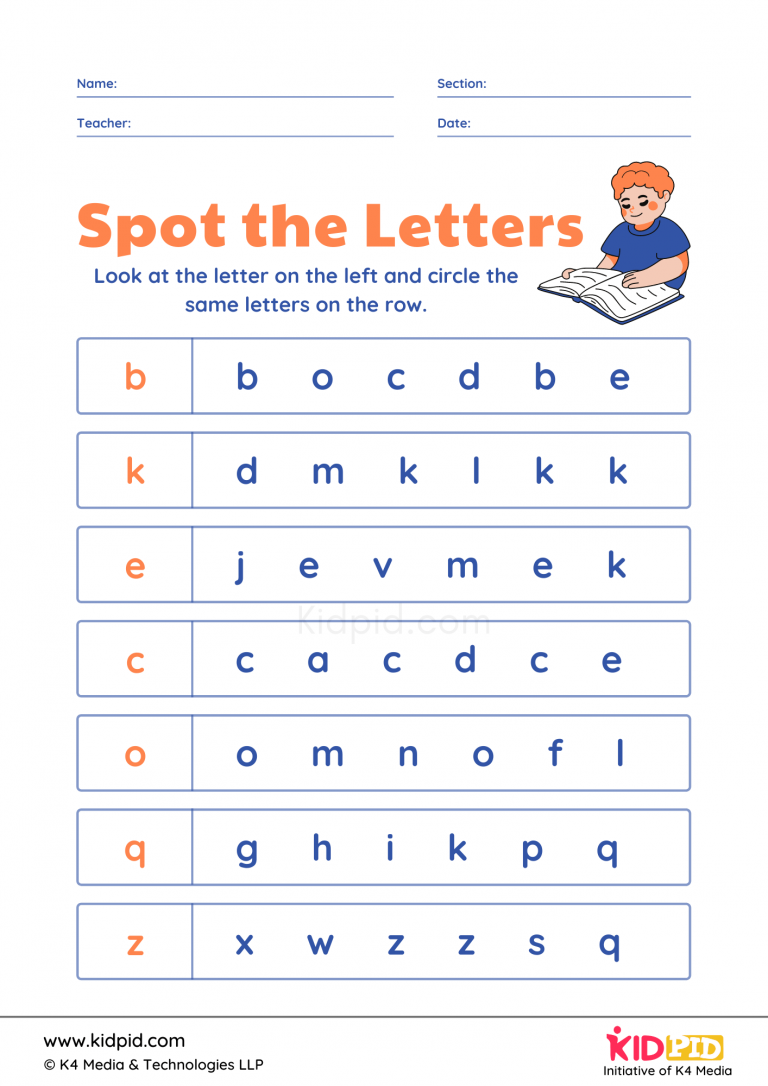 Finding The Letter A Worksheet