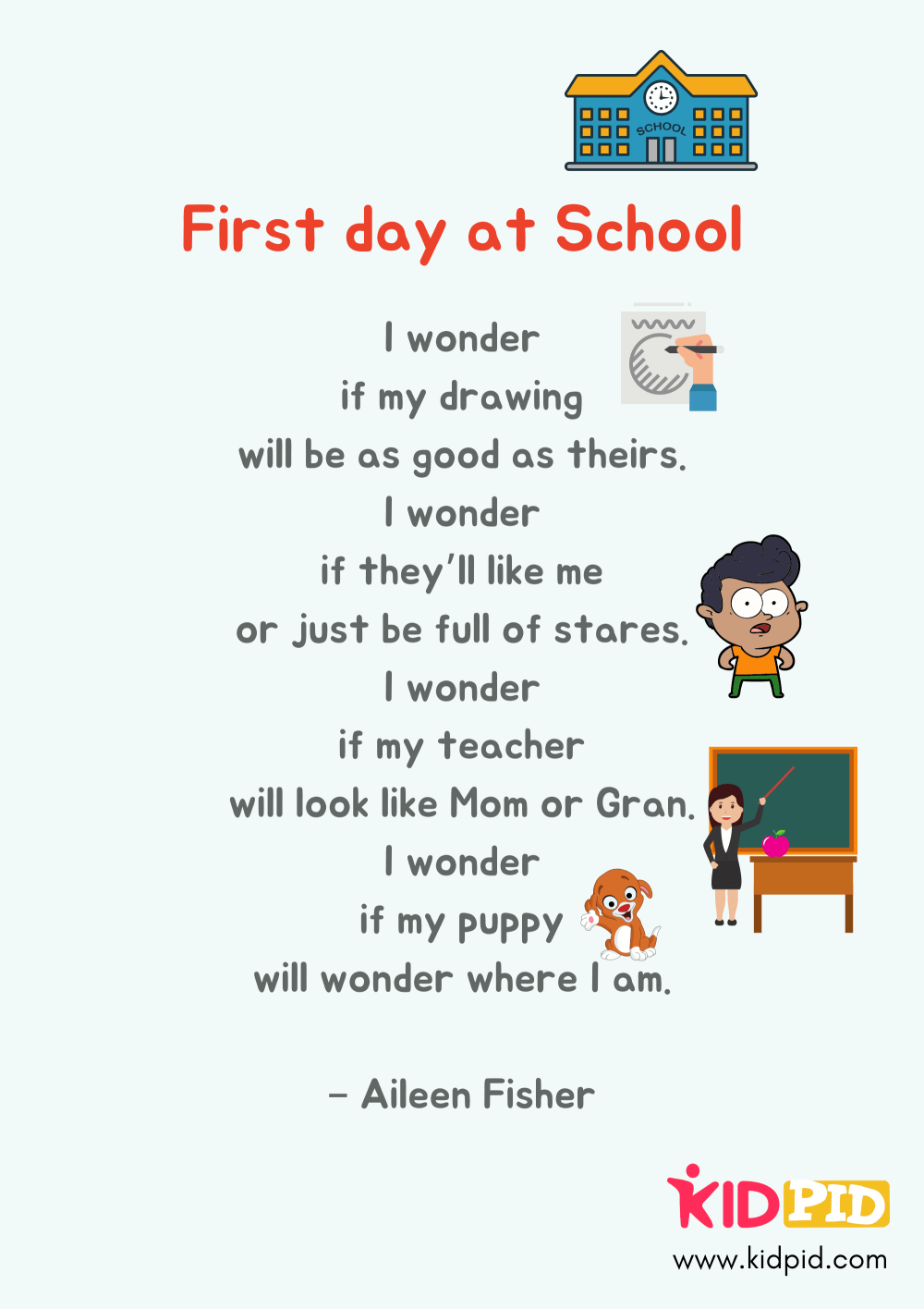 First day at School - Class 2 Poem - Kidpid