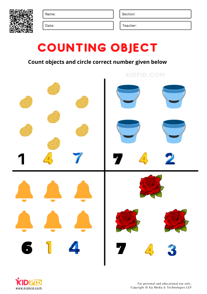 Counting Objects Free Printable Worksheets For Kindergarten Kidpid