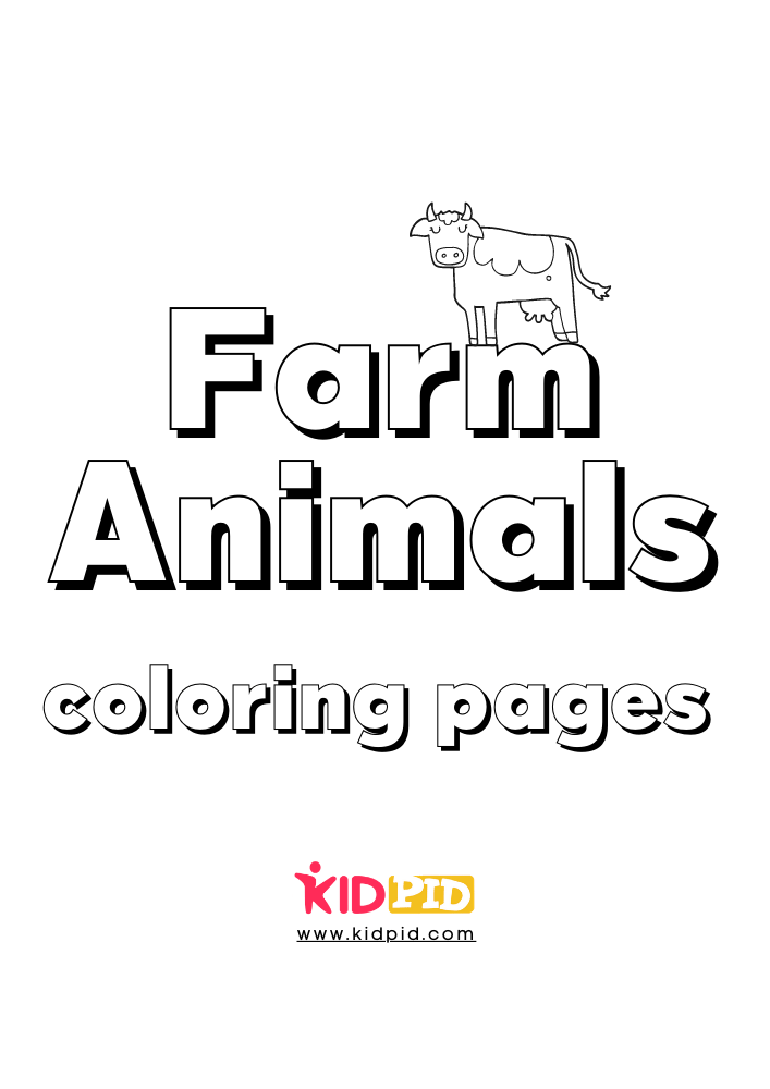 farm animal coloring printable worksheets kidpid