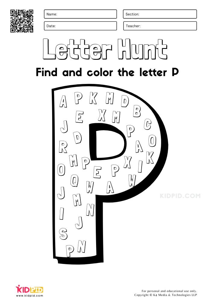 Free Alphabet Letter Hunt Worksheet Printables For Preschool Kidpid