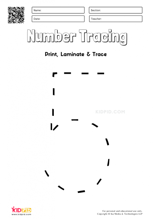 Number Tracing Worksheets for Preschool - Kidpid