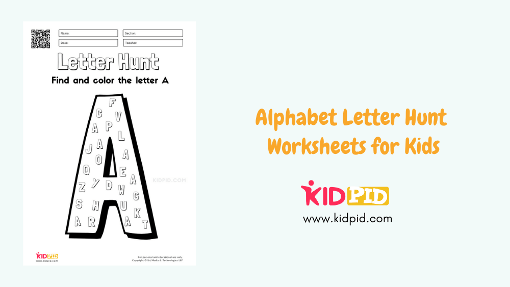Letter Hunt Worksheet Printables for Preschool - Kidpid