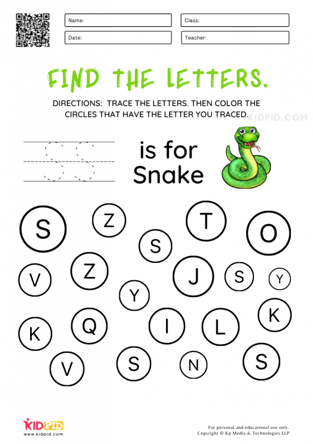 Find the letters Worksheets for Preschool - Kidpid