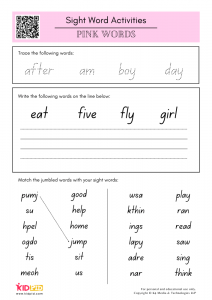 1st grade sight words worksheets free
