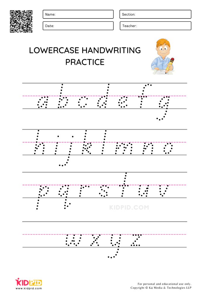 Alphabet Handwriting Practice Worksheets for Kids - Kidpid