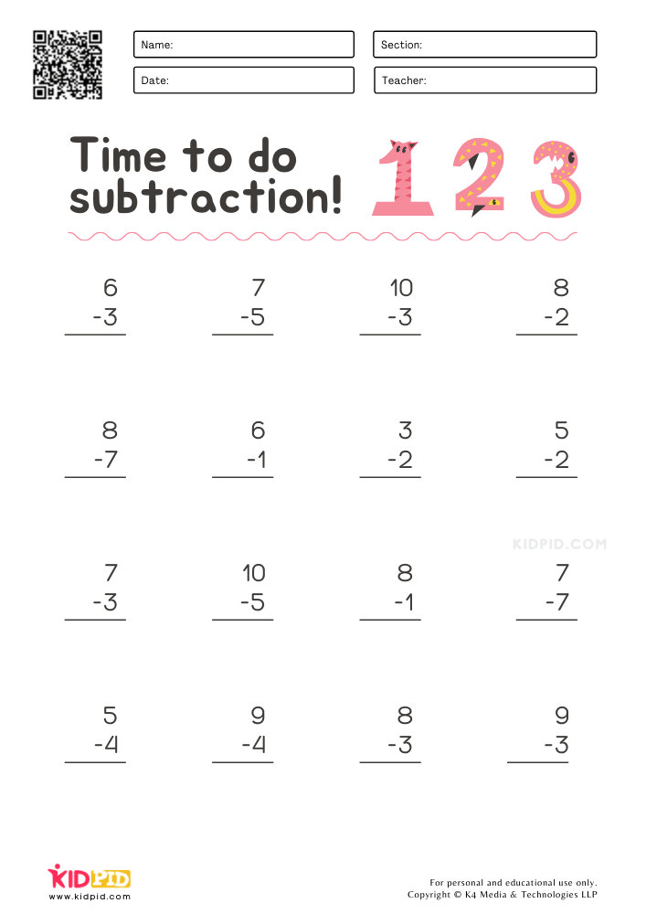 Printable Primary Math Worksheet For Math Grades 1 To 6 Count And Subtract Picture Maths