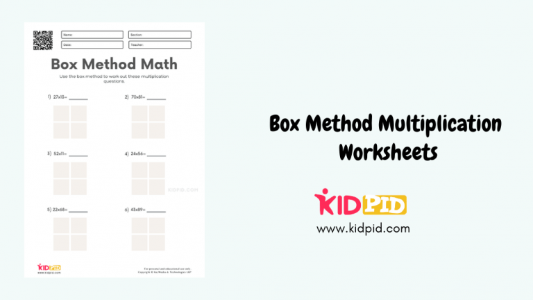 Box Method Multiplication Worksheets For 2 Digit Numbers Kidpid