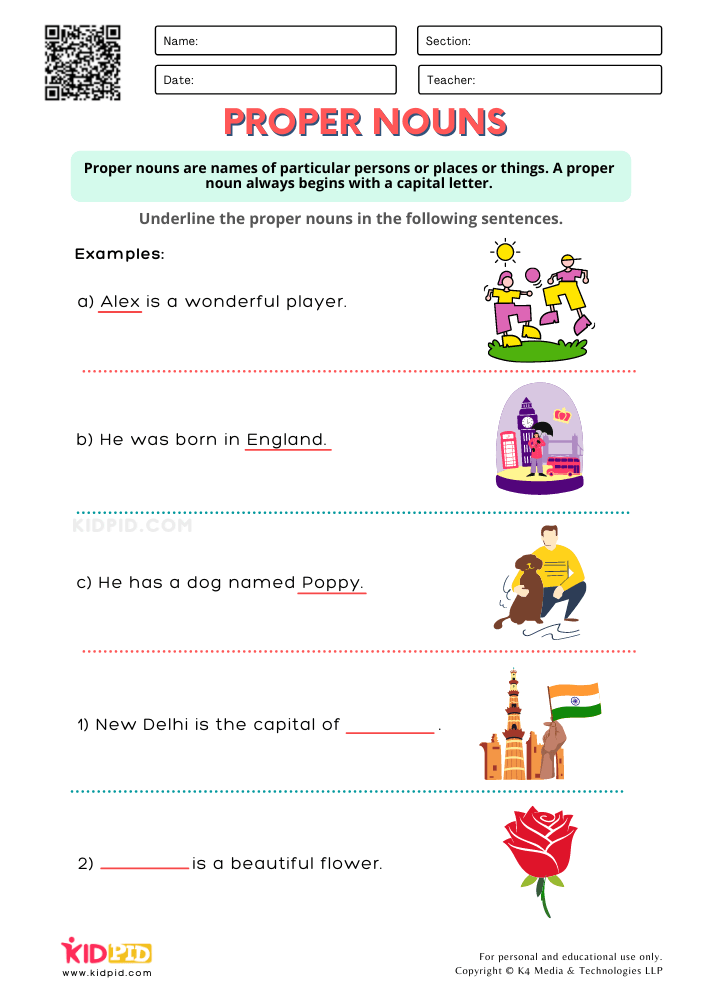 Worksheets For Common And Proper Nouns Grade 1