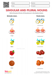 Write Plural Nouns Printable Worksheets for Grade 1 - Kidpid