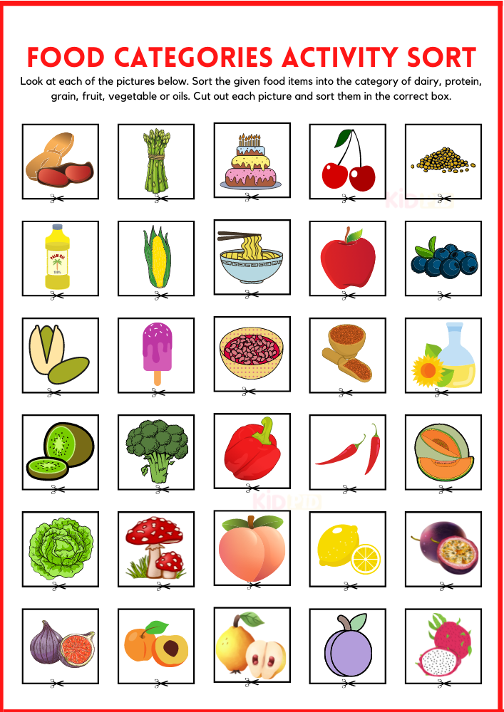 Food Group Printables Sorting Activity Worksheets And Posters The