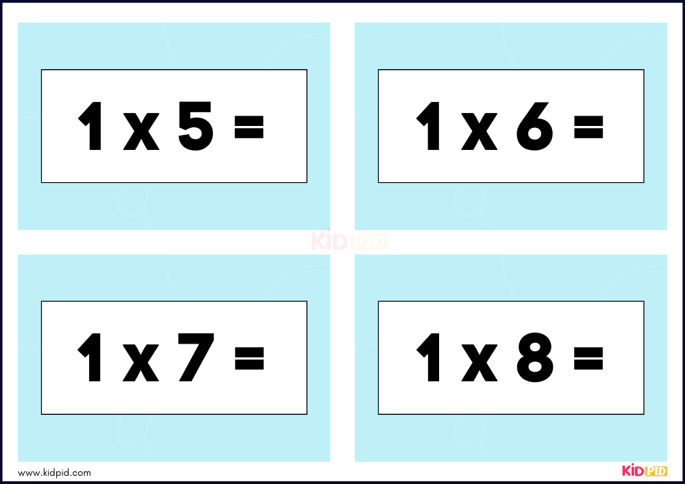 Times Tables Multiplication Matching Card Game Flashcards- 2