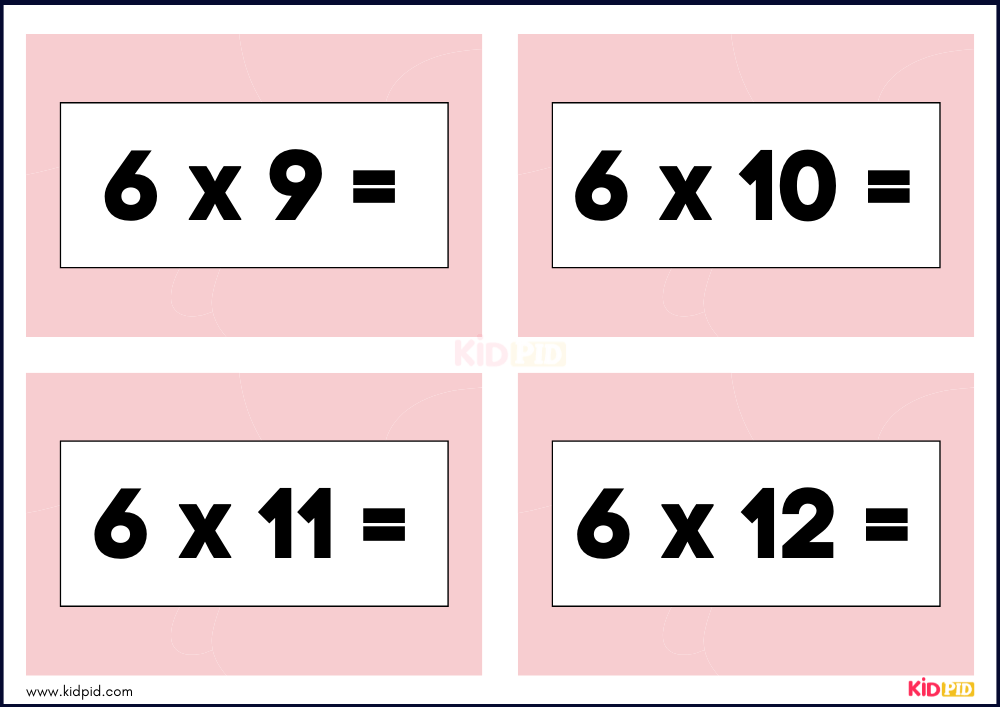 Times Tables Multiplication Matching Card Game Flashcards- 33