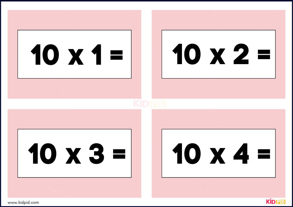 Times Tables Multiplication Matching Card Flashcards- 55