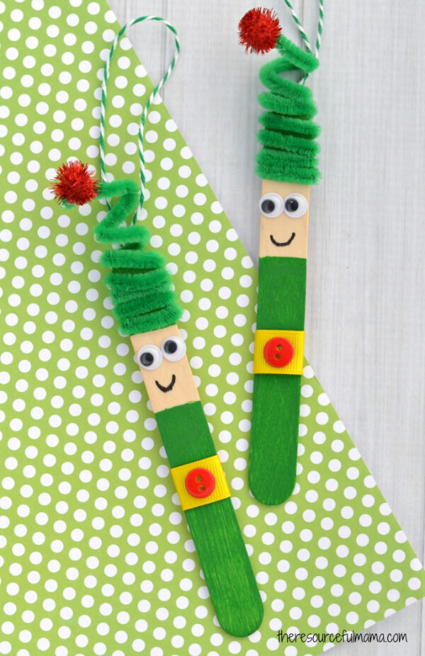 Beutiful Green Popsicle Stick Craft 