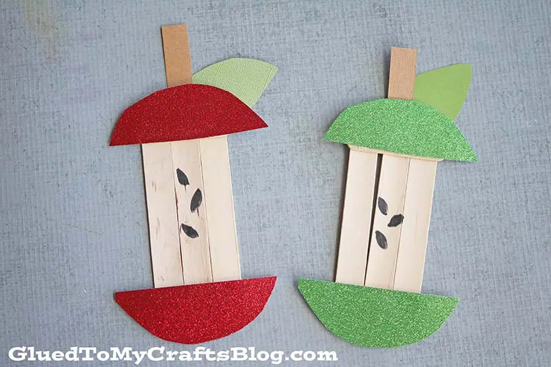 Popsicle Stick Apple Craft - Fireflies and Mud Pies