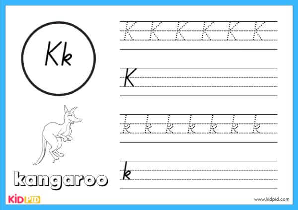 Trace K - Alphabet Animals Handwriting Book