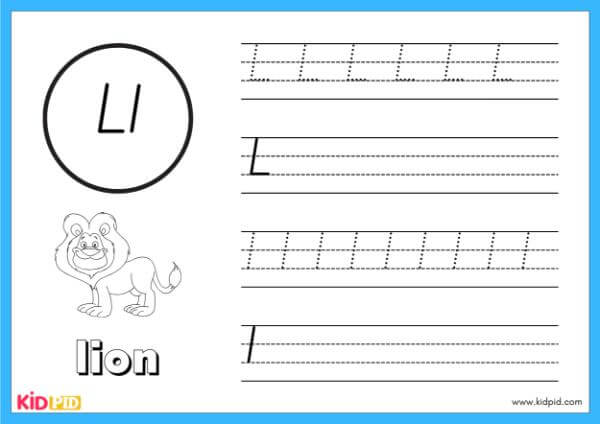 Trace L - Alphabet Animals Handwriting Book