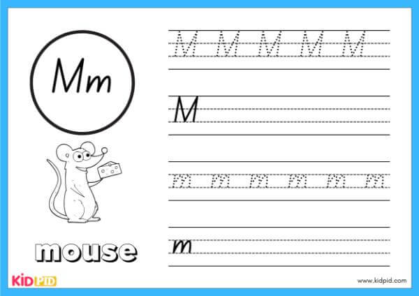 Trace M - Alphabet Animals Handwriting Book