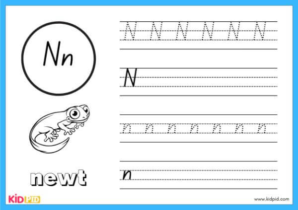 Trace N - Alphabet Animals Handwriting Book