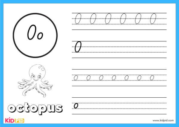 Trace O - Alphabet Animals Handwriting Book