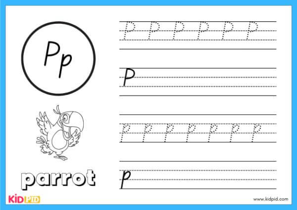 Trace P - Alphabet Animals Handwriting Book