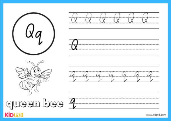 Trace Q - Alphabet Animals Handwriting Book