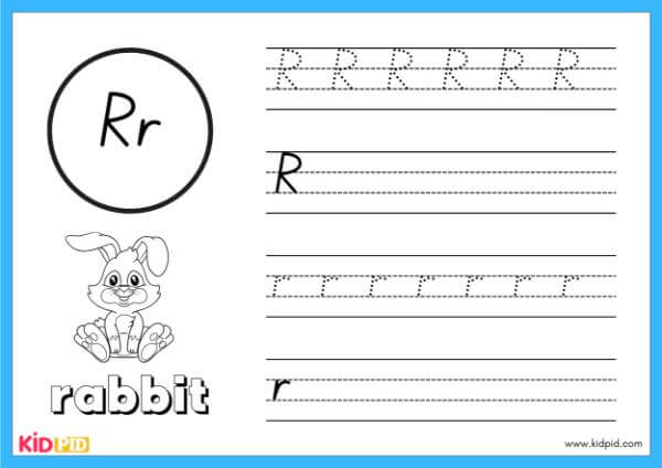 Trace R - Alphabet Animals Handwriting Book