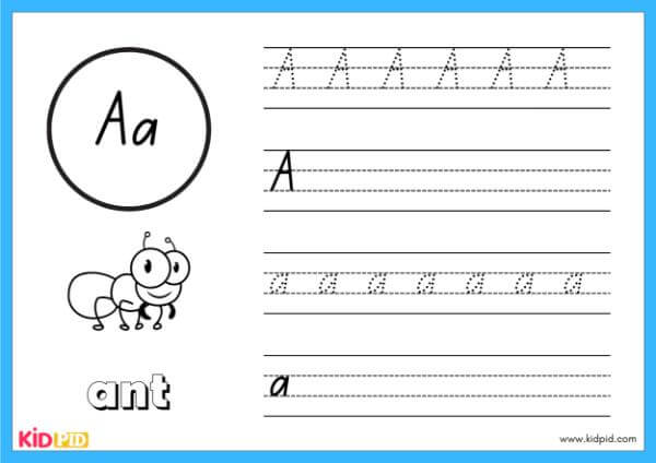 Trace A - Alphabet Animals Handwriting Book