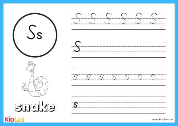 Trace S- Alphabet Animals Handwriting Book