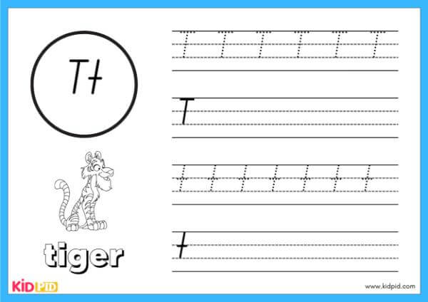 Trace T - Alphabet Animals Handwriting Book