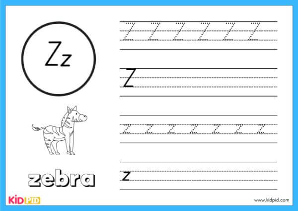 Trace Z - Alphabet Animals Handwriting Book