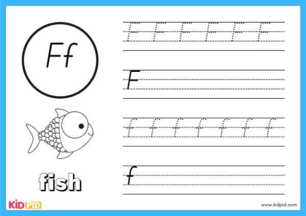 Trace F - Alphabet Animals Handwriting Book