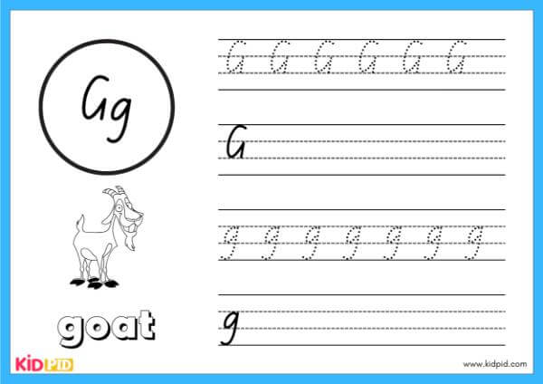Trace G - Alphabet Animals Handwriting Book