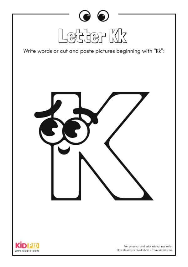Letter Kk - Alphabet Collage Book For Kindergarten