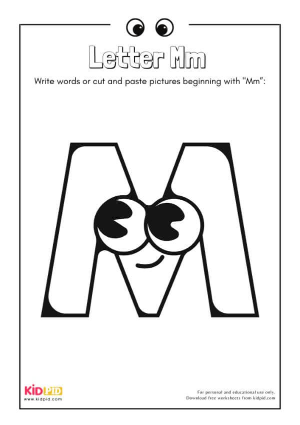 Letter Mm - Alphabet Collage Book For Kindergarten