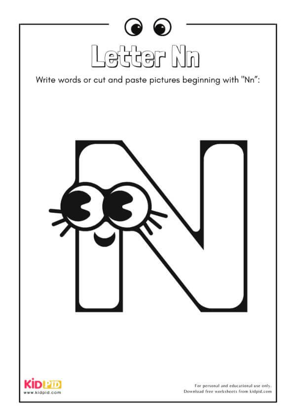 Letter Nn - Alphabet Collage Book For Kindergarten