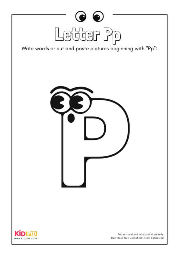 Letter Pp - Alphabet Collage Book For Kindergarten