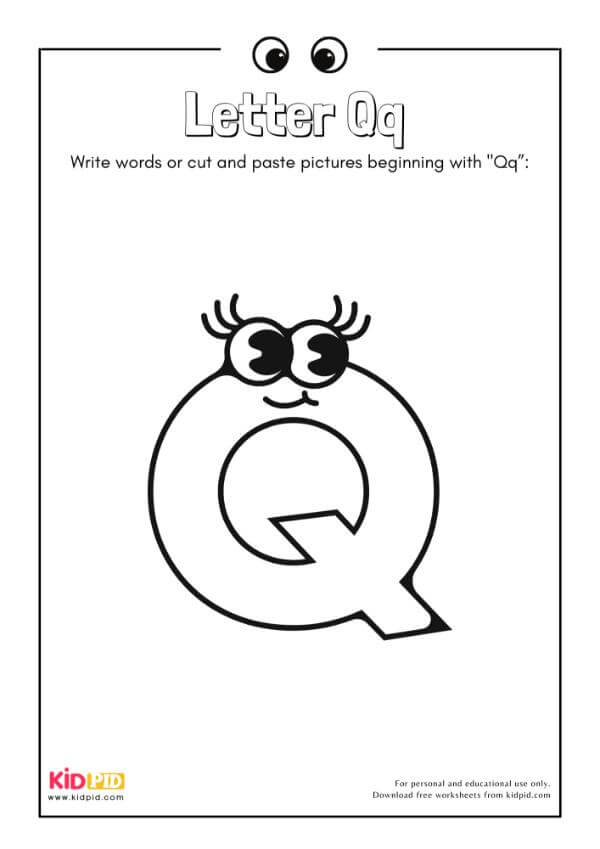 Letter Qq - Alphabet Collage Book For Kindergarten