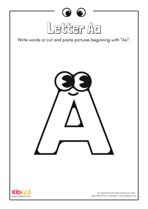 Letter Aa - Alphabet Collage Book For Kindergarten
