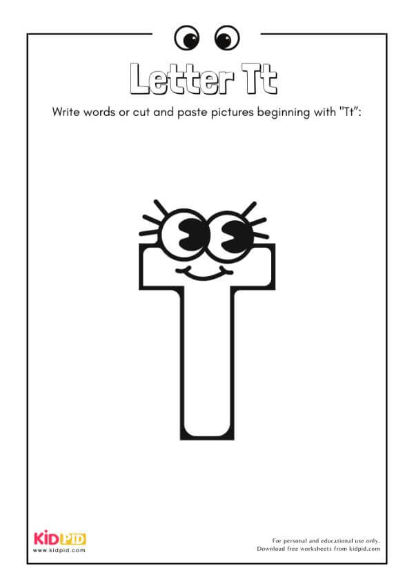 Letter Tt - Alphabet Collage Book For Kindergarten