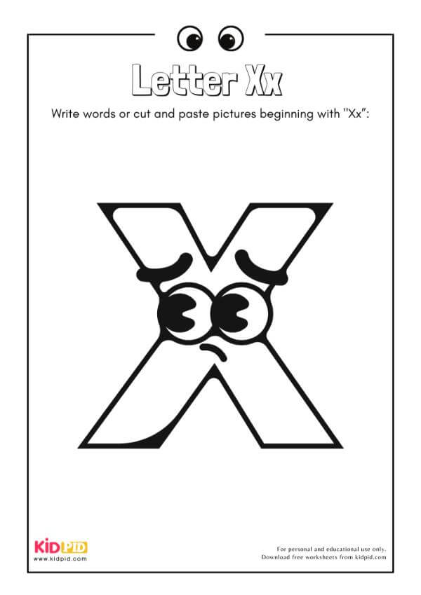 Letter Xx - Alphabet Collage Book For Kindergarten