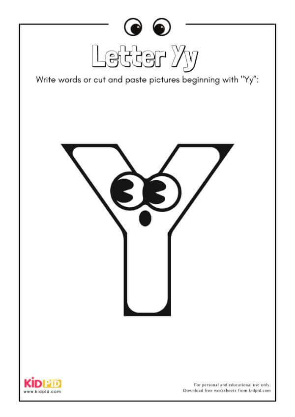 Letter Yy - Alphabet Collage Book For Kindergarten