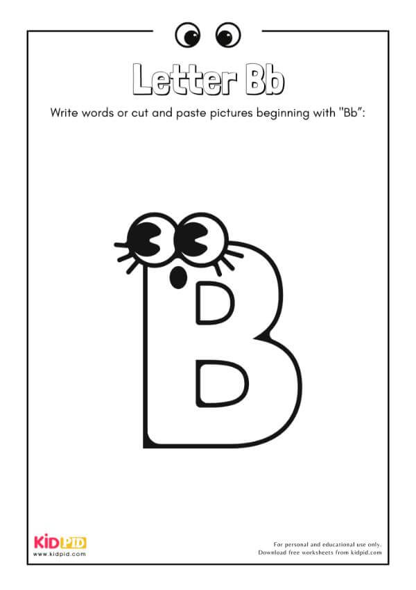 Letter Bb - Alphabet Collage Book For Kindergarten