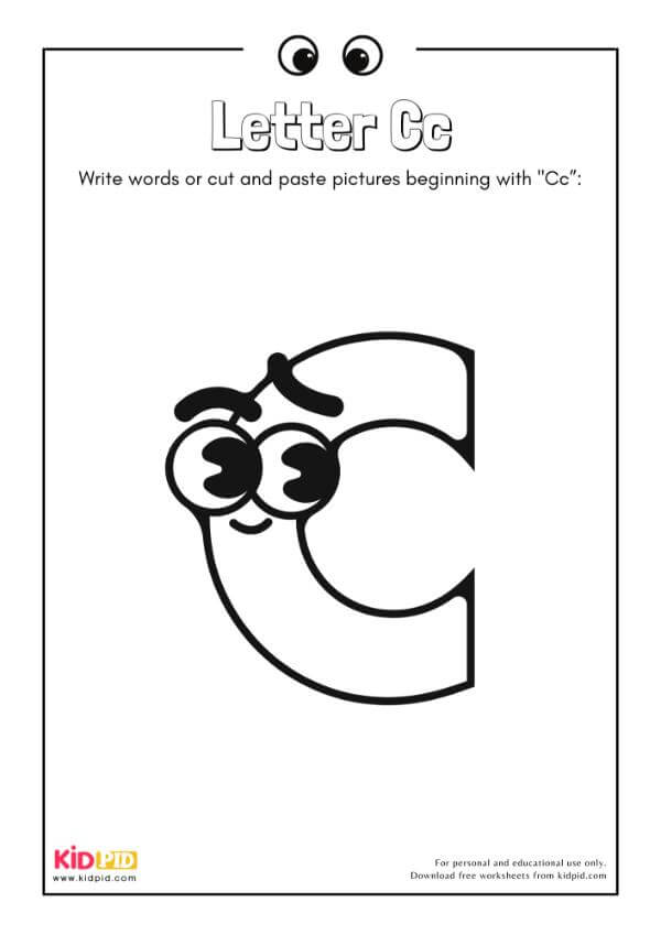 Letter Cc - Alphabet Collage Book For Kindergarten
