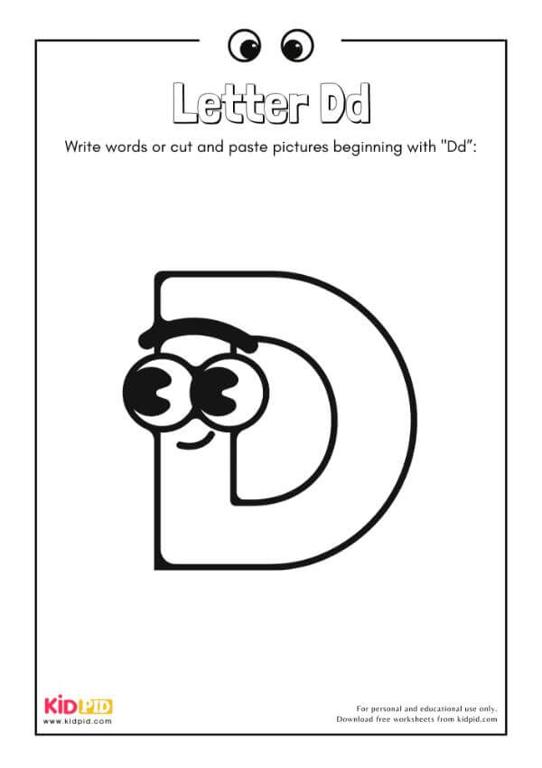 Letter Dd - Alphabet Collage Book For Kindergarten