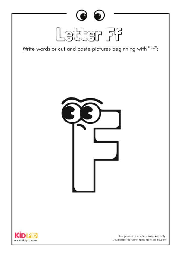 Letter Ff - Alphabet Collage Book For Kindergarten