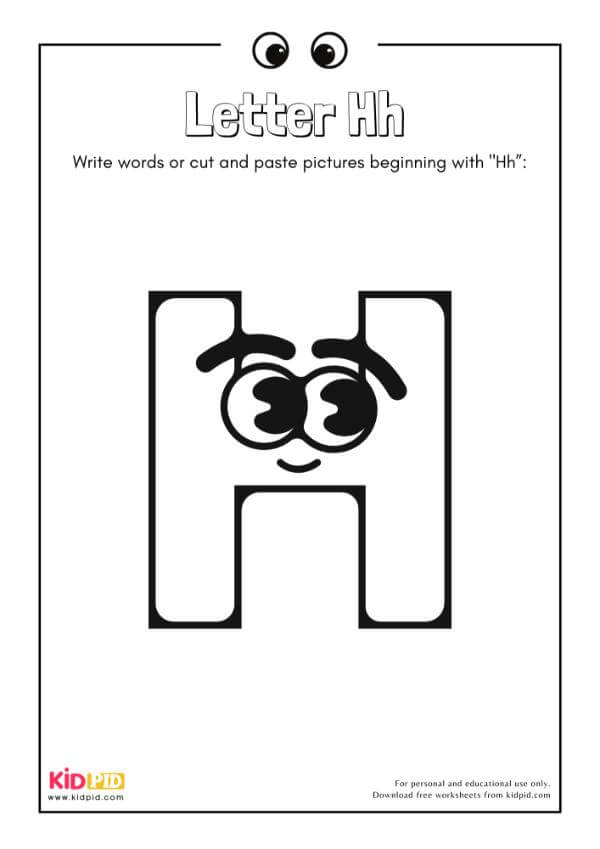 Letter Hh - Alphabet Collage Book For Kindergarten