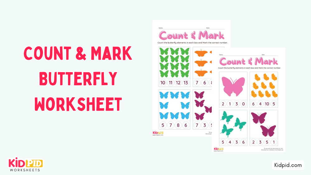 Count & Mark Butterfly Worksheet