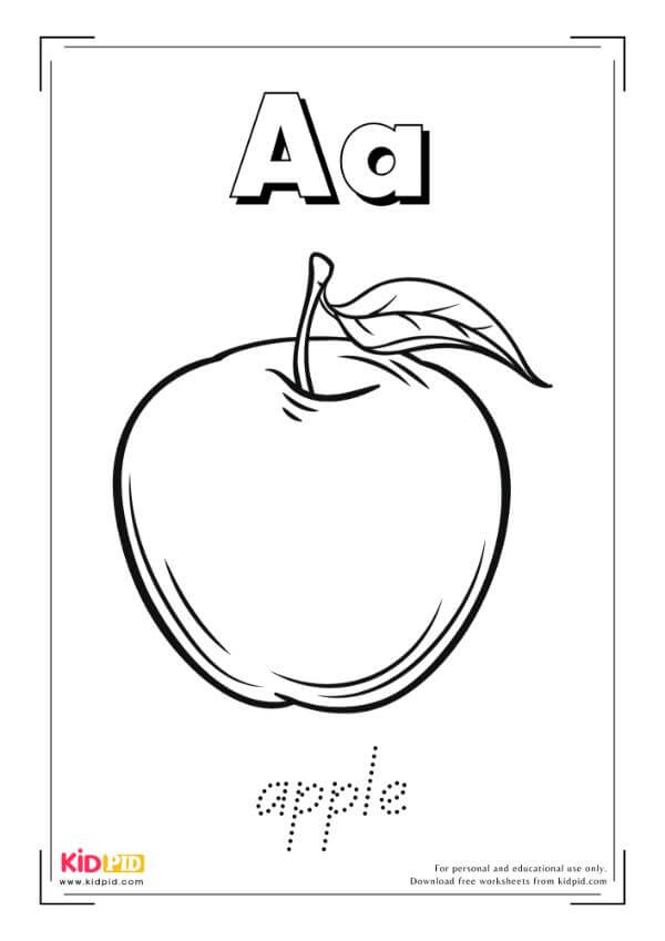 A For Apple - Food Alphabet Coloring Book